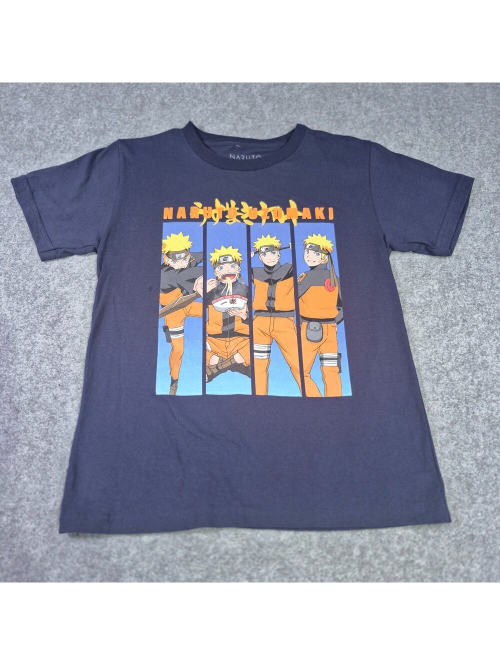 Boys NARUTO Shippuden Collection Graphic T-Shirt Blue Sz S 100% Cotton Anime